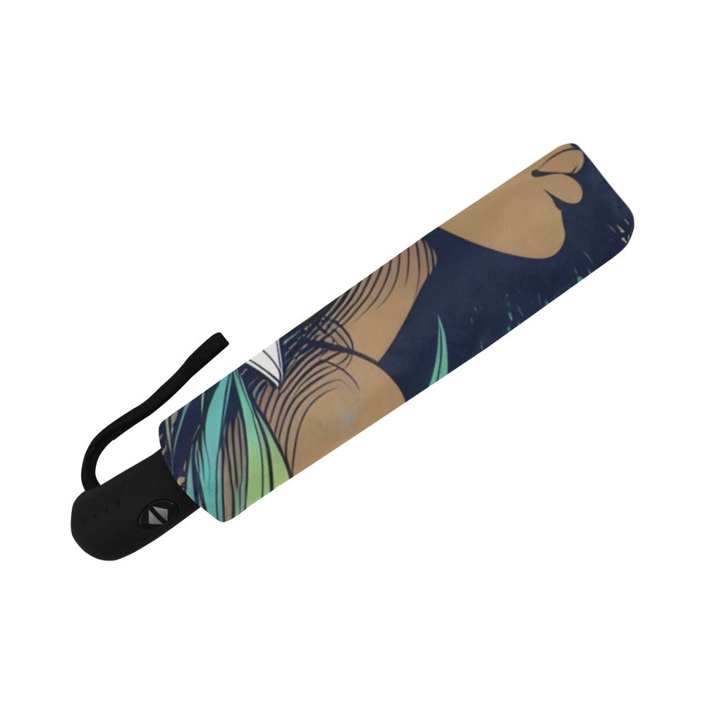 .Urban Blossoms: Vibrant Cityscapes and Floral Dreams – Collection - Auto-Foldable Umbrella (Model U04) - #2015