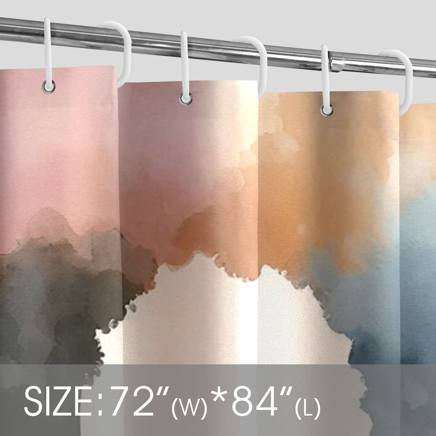 Afro Watercolor Shower Curtain Collection – Black Woman Silhouette Art for Bathroom Décor - 79882858