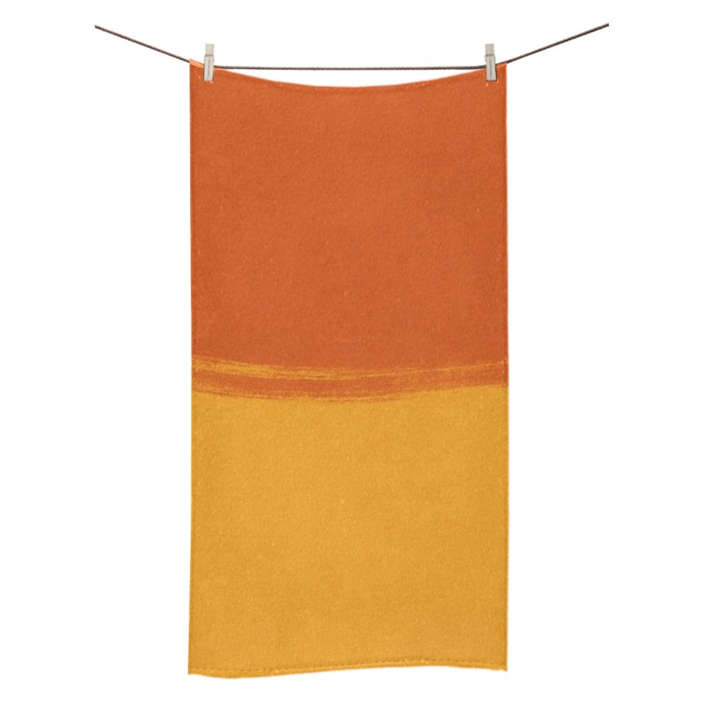 Modern Geometric Bathroom Set | Gold & Red Abstract Shower Curtain | Bold Afro-Inspired Bath Décor – Bath Rug 20''x 32'' – K285514