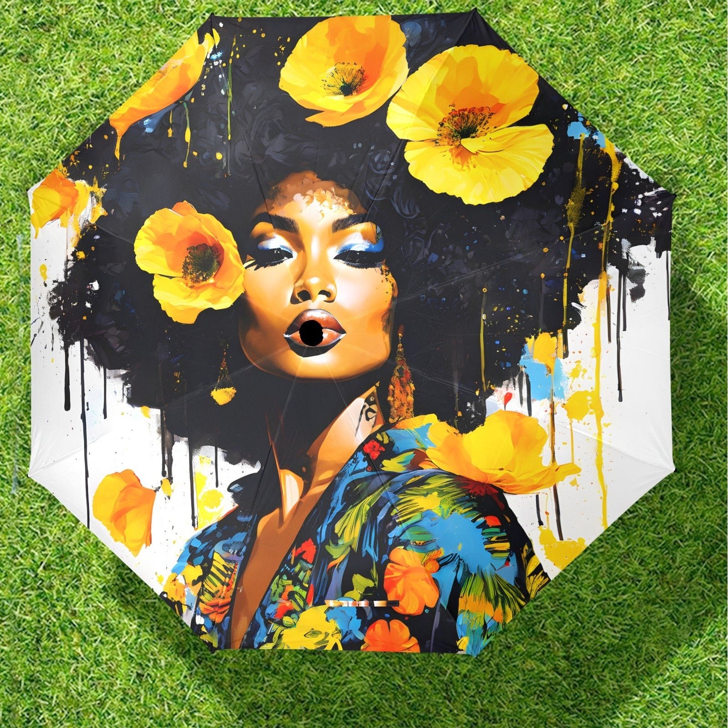 Bold Elegance: The Poppy Collection - Semi-Automatic Foldable Umbrella (Model U12) - #2015