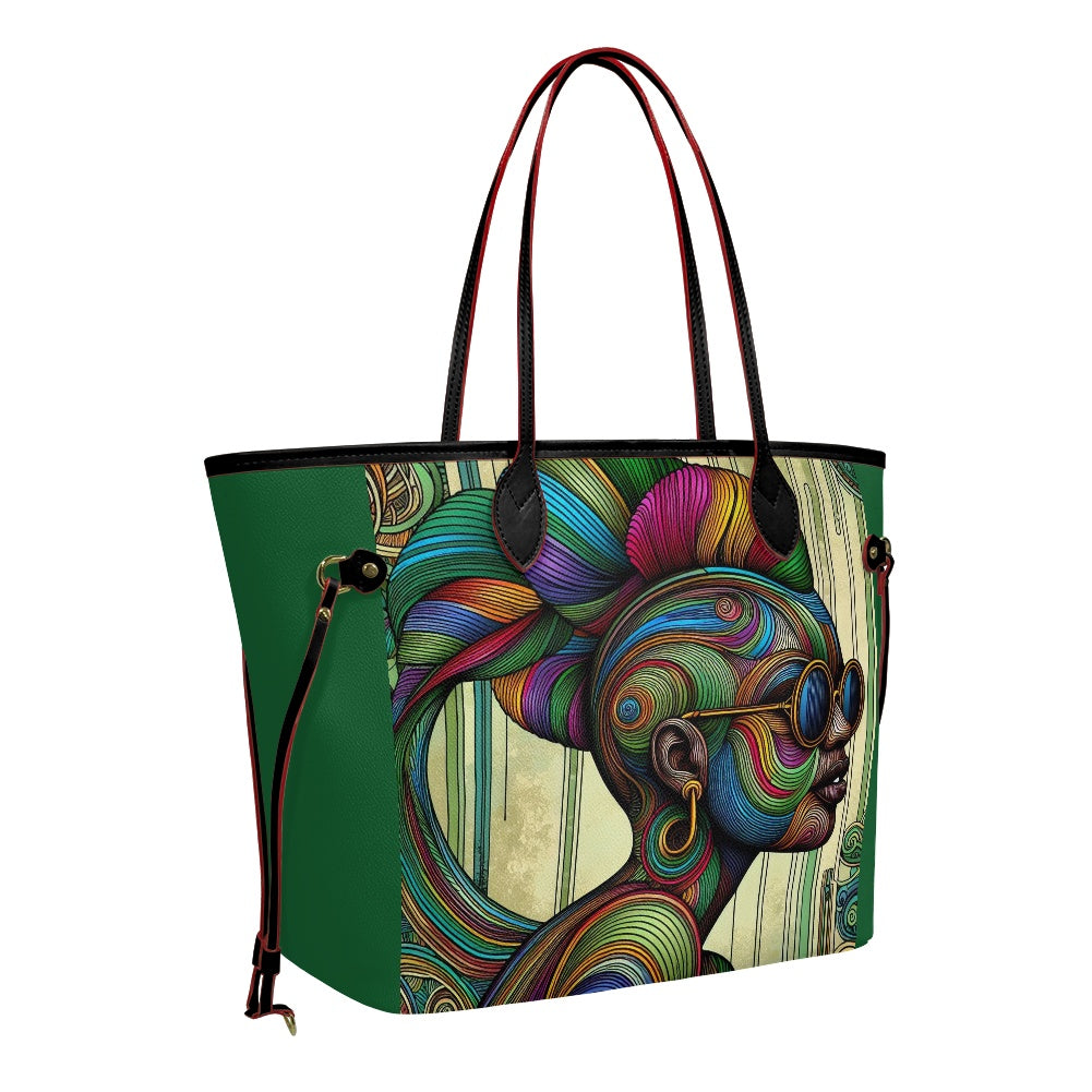Rhythmic Radiance: Afrocentric Artistry for Fashion Accessories - Women PU Leather Handbags - #2013