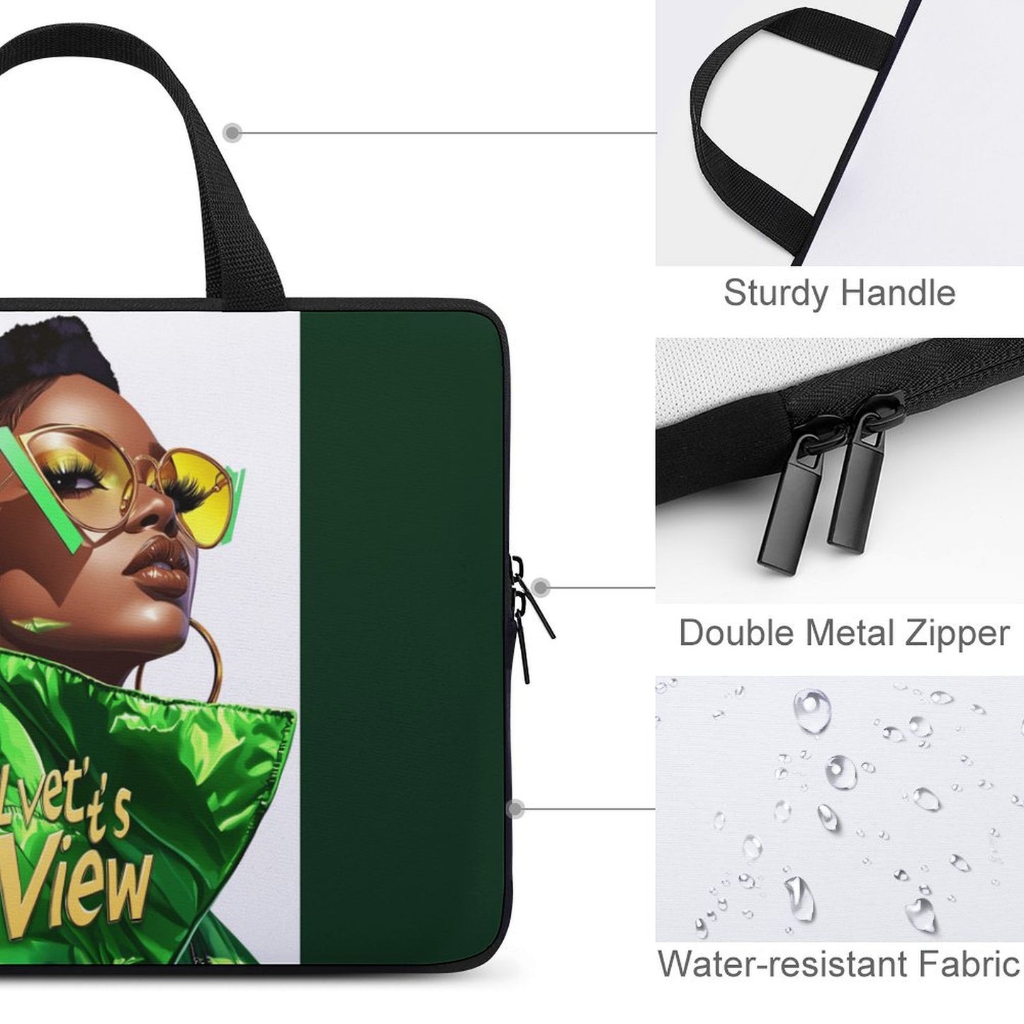 Laptop Bag - - Black Girl Art - Velvet’s View - Artistic Laptop Covers Collection - Laptop Bag (Multiple Sizes) #2055