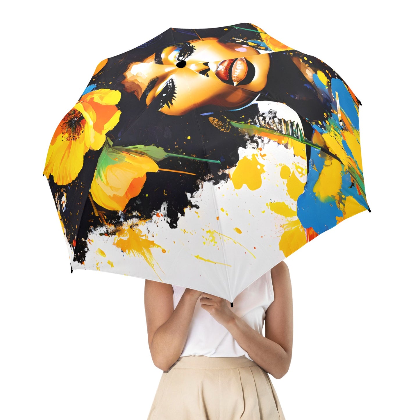 Bold Elegance: The Poppy Collection - Semi-Automatic Foldable Umbrella (Model U12) - #2016