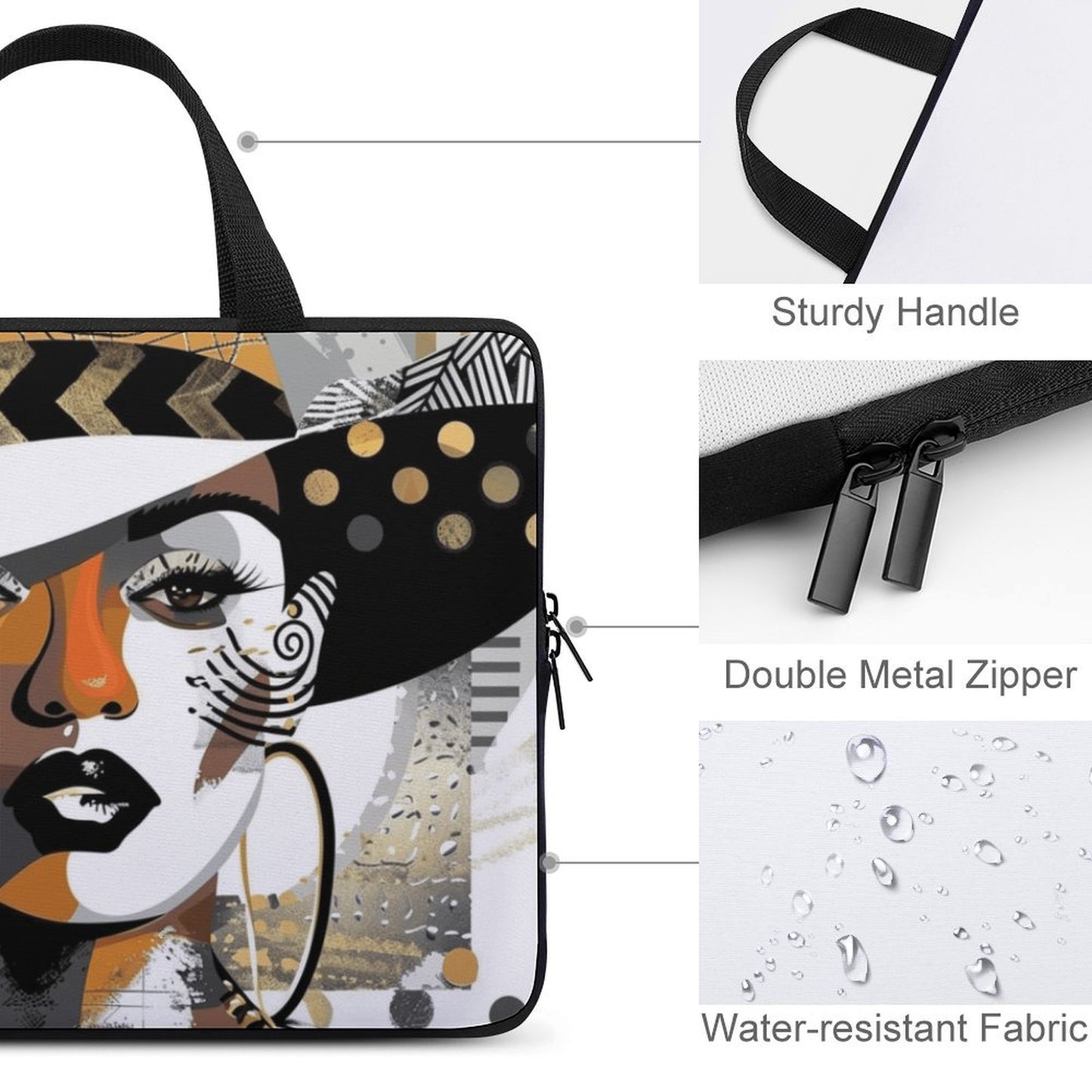 Laptop Bag - Black Girl Art - Velvet’s View - Artistic Laptop Covers Collection - Laptop Bag (Multiple Sizes) #2069