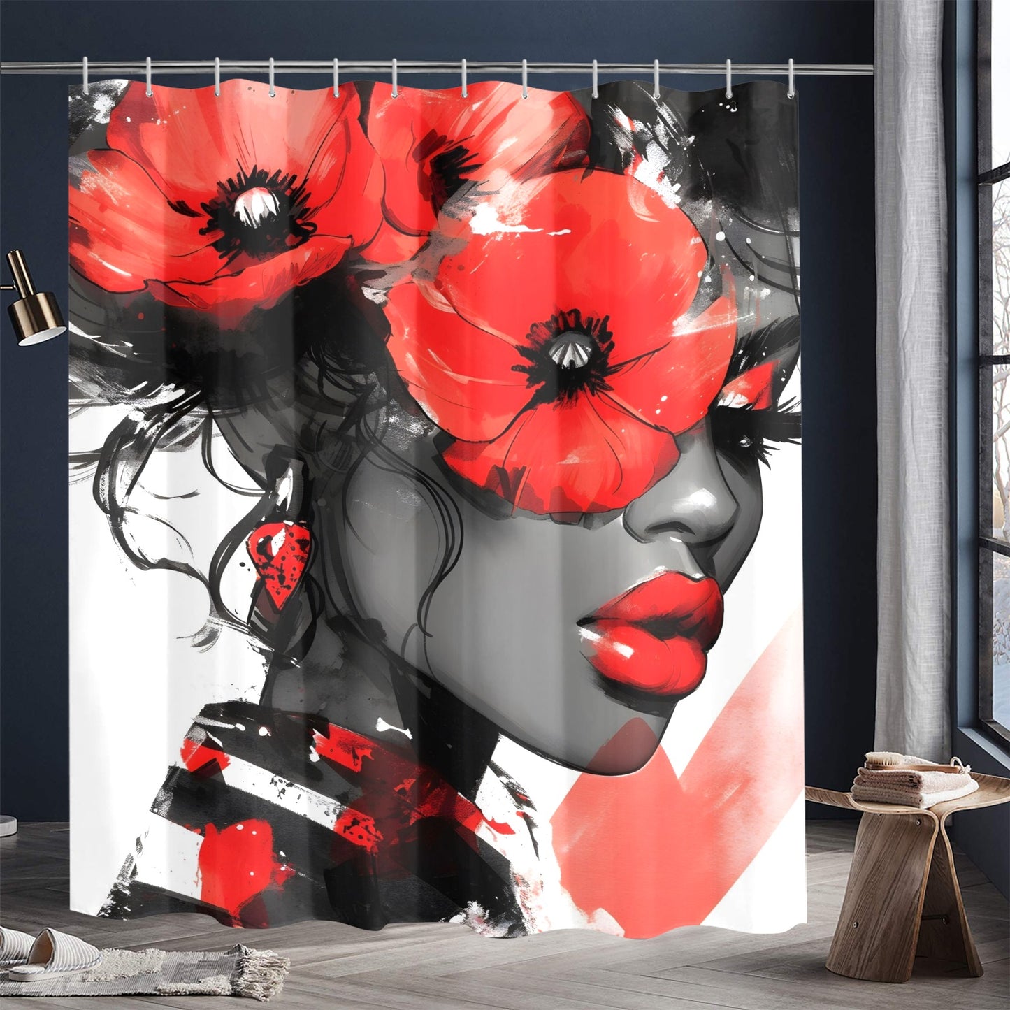 Shower Curtain 72"x84" - Velvet's View - Bold Elegance - The Poppy Collection 772