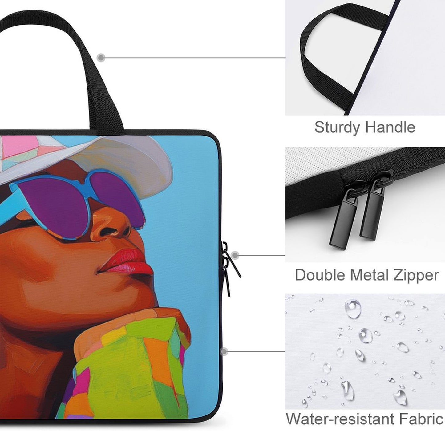 Laptop Bag - Black Girl Art - Velvet’s View - Artistic Laptop Covers Collection - Laptop Bag (Multiple Sizes) #2068