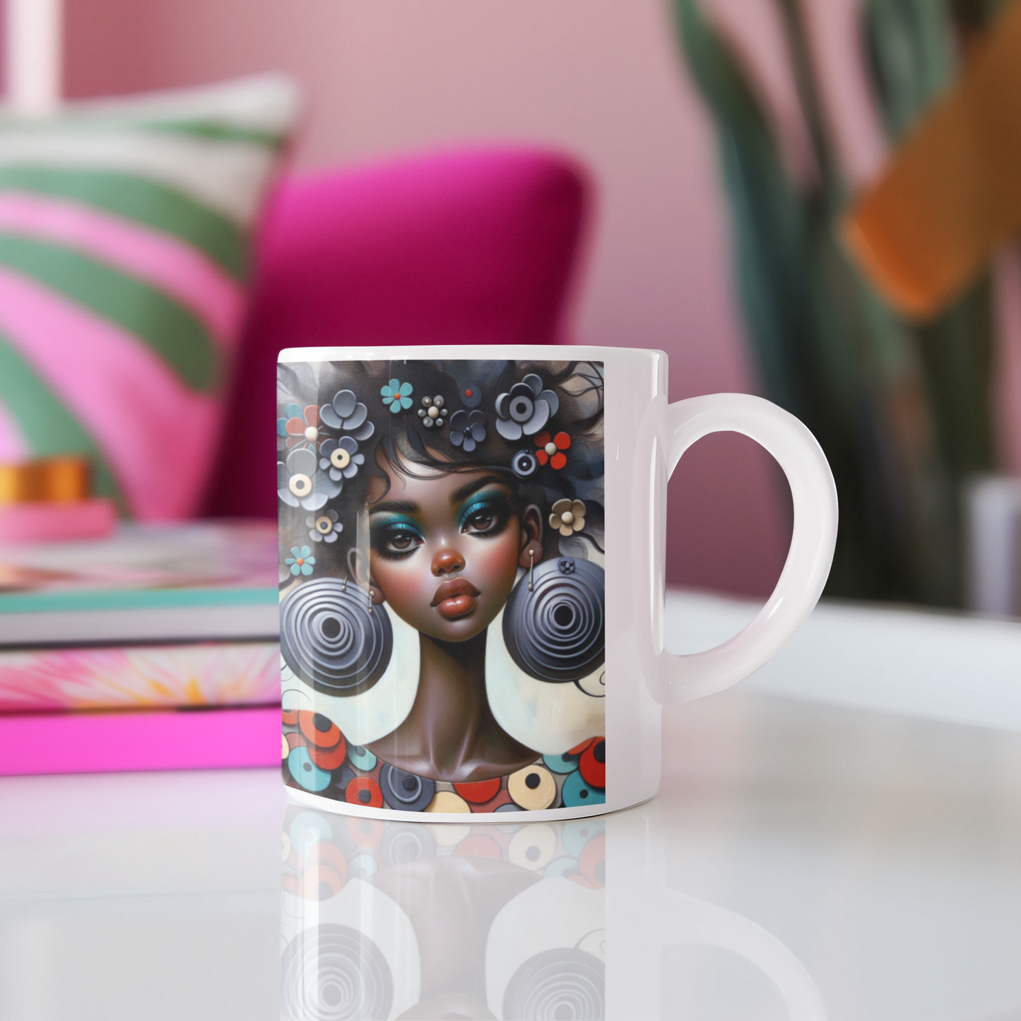 Bold & Beautiful: Afrocentric Digital Art Collection - White Mug(11OZ) - #2014