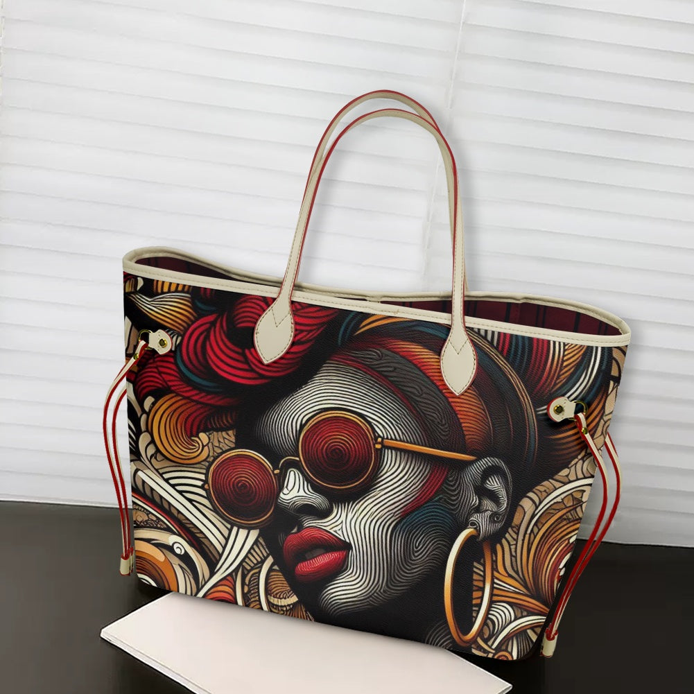 Rhythmic Radiance: Afrocentric Artistry for Fashion Accessories - Women PU Leather Handbags - #2016