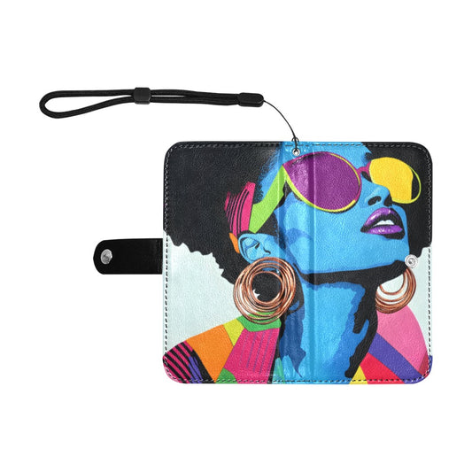 Vivid Visions: The Essence of Afro-Modernism Collection - Flip Leather Purse for Mobile Phone/Small (Model 1704) - #2013