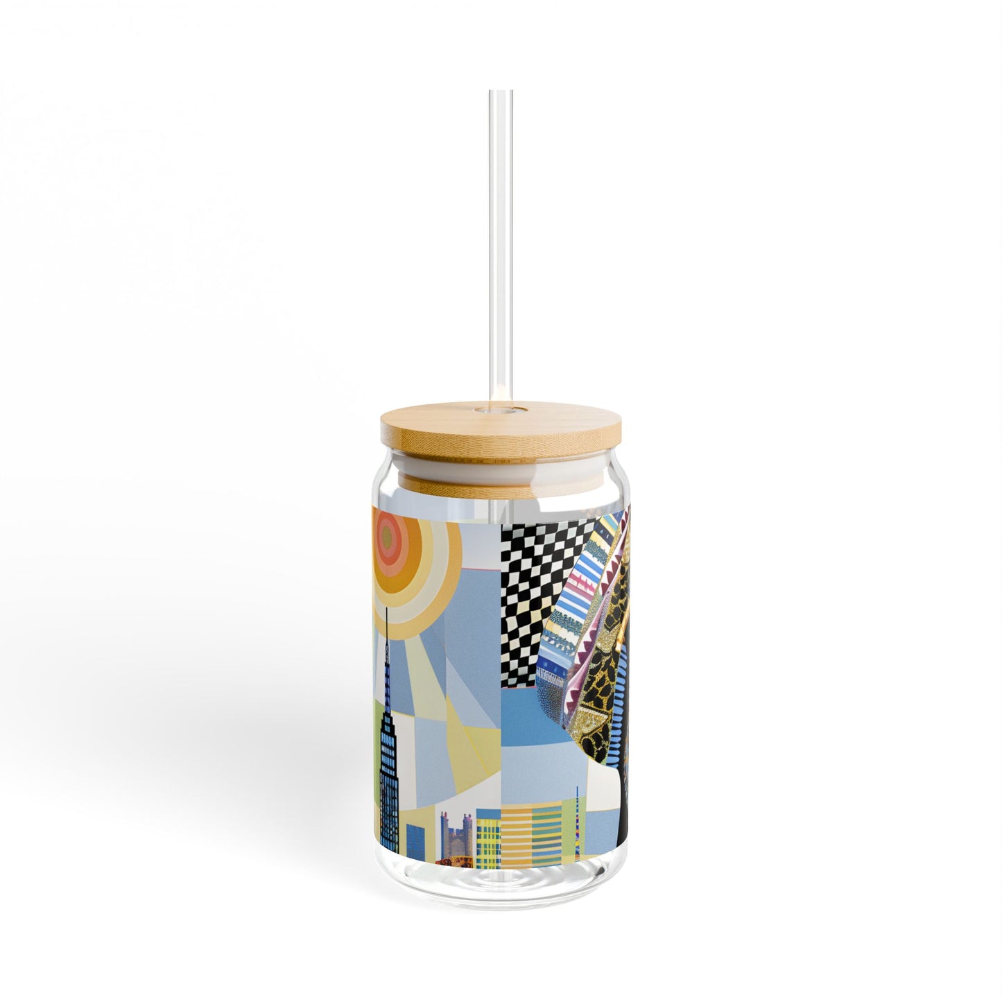 Sipper Glass - Black Girl Art - Velvet's View - Vibrant Visions - The Bohemian Collection - 16oz