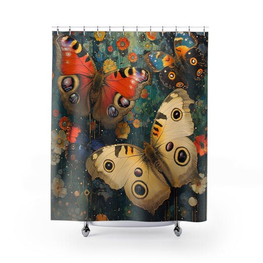 Shower Curtains - Black Girl Art - Velvet's View - Butterfly Dreams Collection 2012