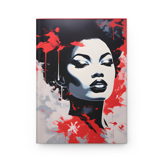 Hardcover Journal Matte  - Black Girl Art - Velvet's View - Vibrant Visions: Empowering Faces Collection -