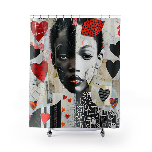 Shower Curtain  - Black Girl Art - Velvet's View - Heartfelt Reflections Collection -- #2020