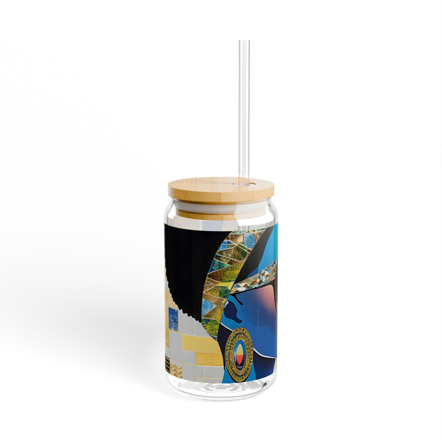 Sipper Glass - Black Girl Art - Velvet's View - Vibrant Visions - The Bohemian Collection - 16oz