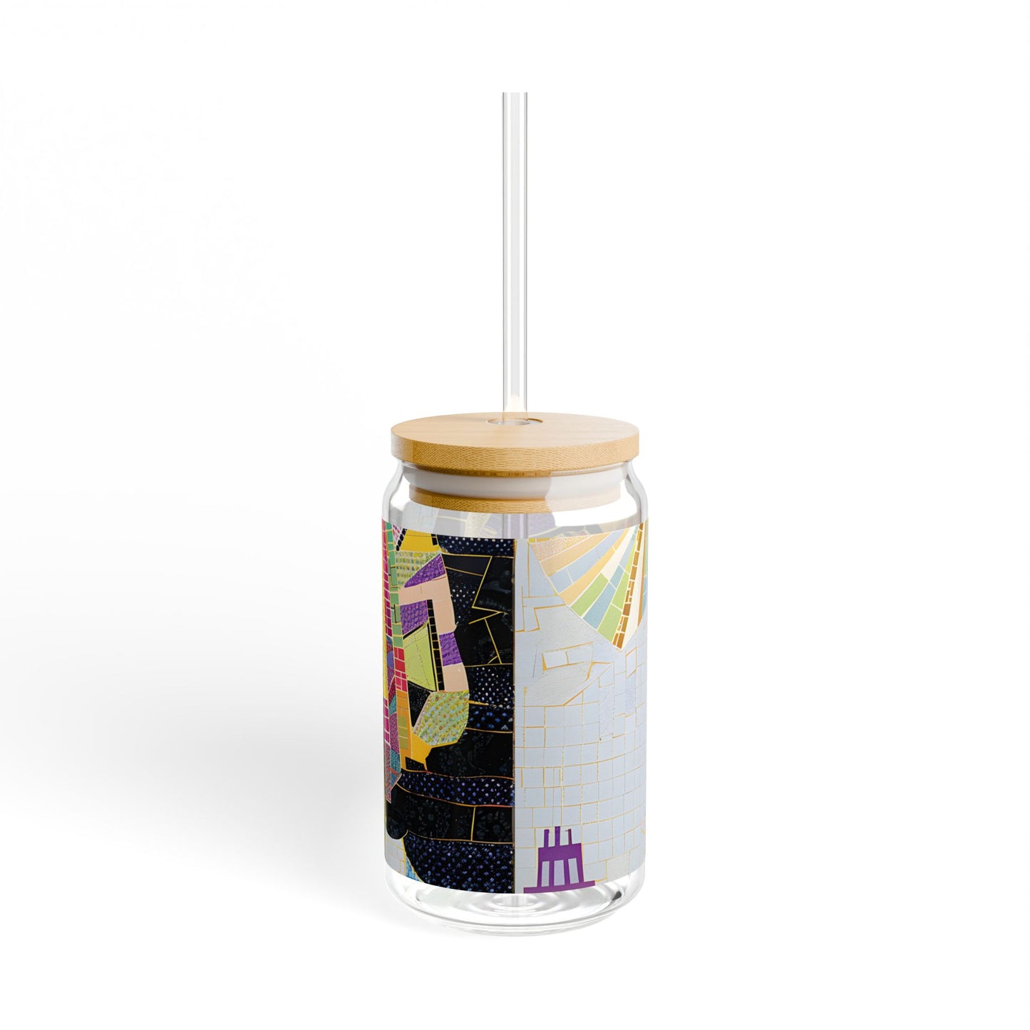 Sipper Glass - Black Girl Art - Velvet's View - Vibrant Visions - The Bohemian Collection - 16oz