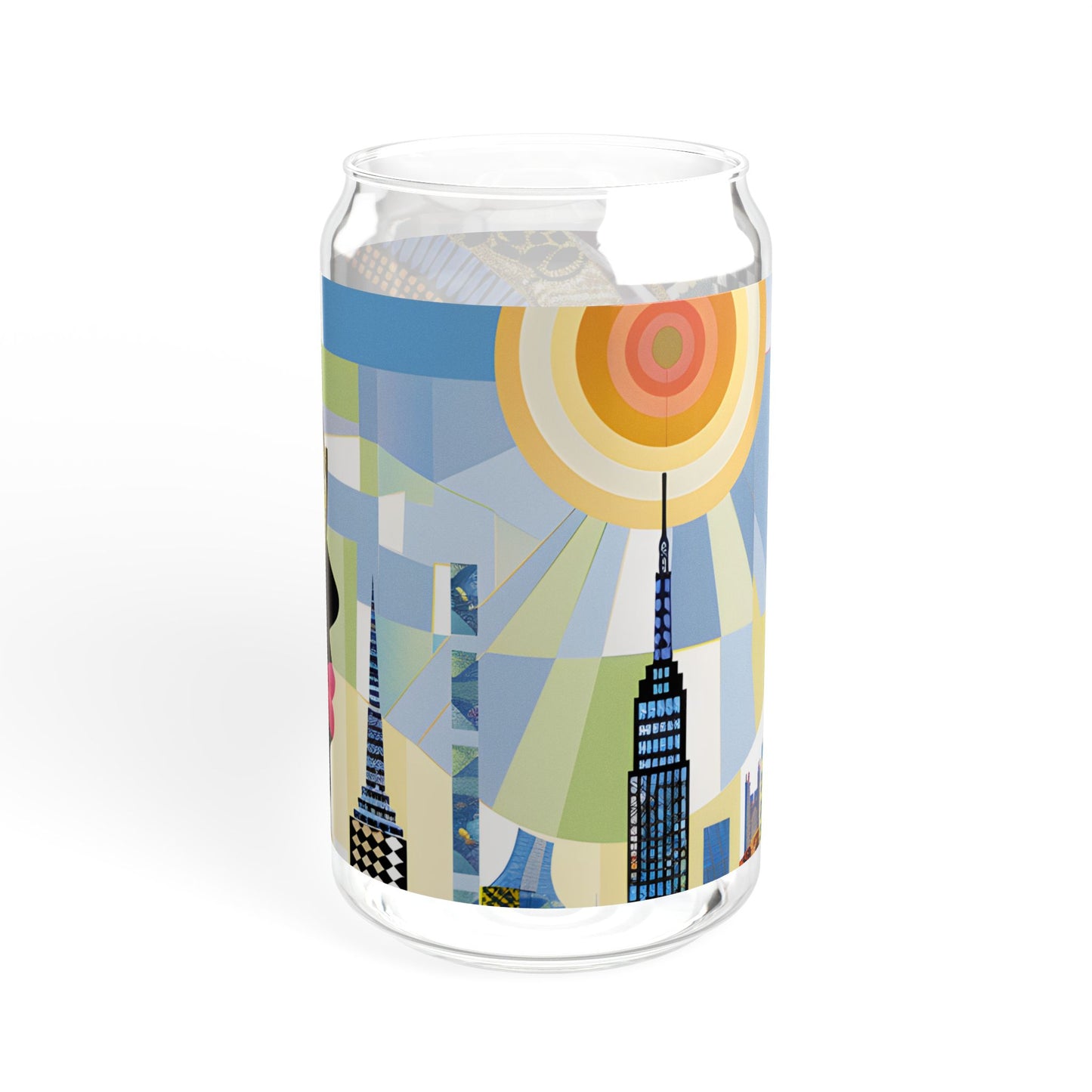 Sipper Glass - Black Girl Art - Velvet's View - Vibrant Visions - The Bohemian Collection - 16oz