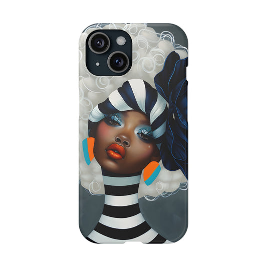 Slim Phone Cases - Black Girl Art - Velvet's View - Ethereal Vibrance