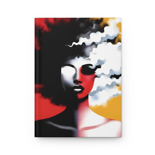 Hardcover Journal Matte  - Black Girl Art - Velvet's View - Vibrant Visions: Empowering Faces Collection -