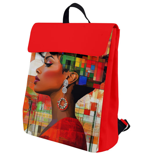 Vibrant Visions: Art-Inspired Elegance for Everyday Life Collection - Flap Top Backpack #2012