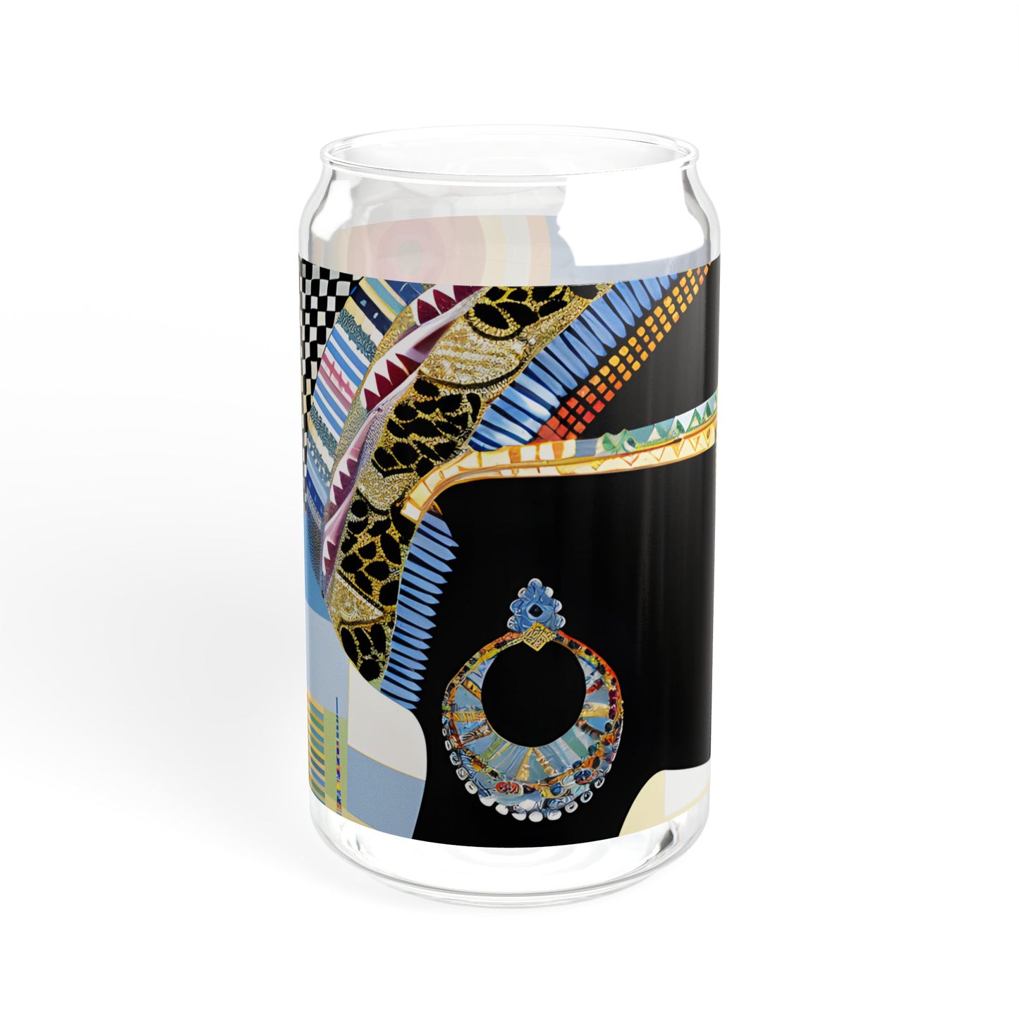 Sipper Glass - Black Girl Art - Velvet's View - Vibrant Visions - The Bohemian Collection - 16oz