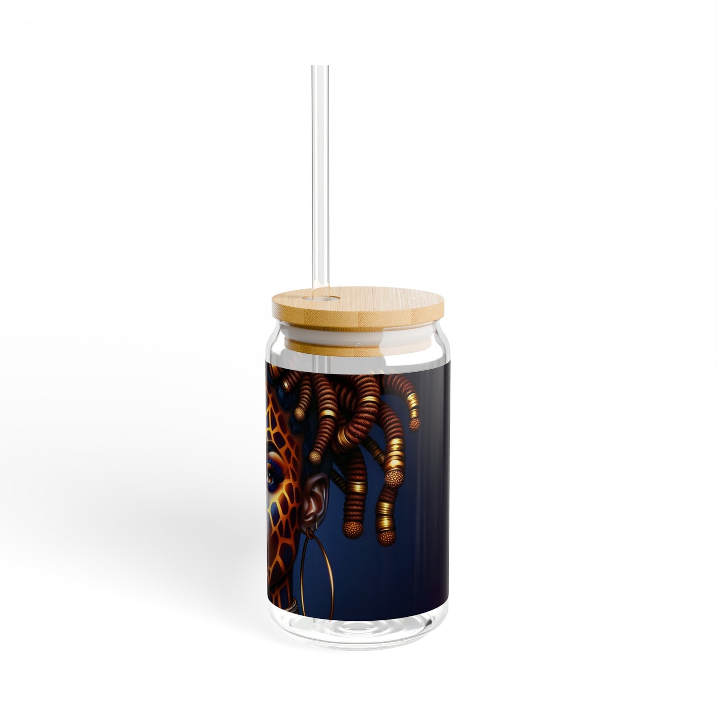 Sipper Glass - Black Girl Art - Velvet's View - Regal Radiance Collection - 16oz