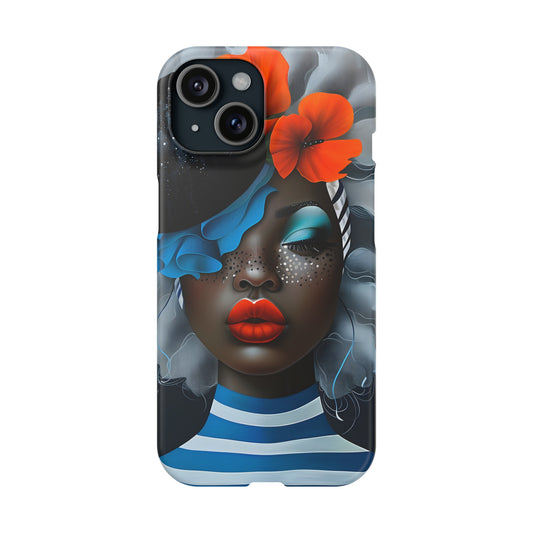 Slim Phone Cases - Black Girl Art - Velvet's View - Ethereal Vibrance