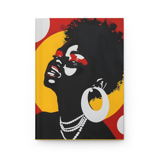 Hardcover Journal Matte  - Black Girl Art - Velvet's View - Vibrant Visions: Empowering Faces Collection -