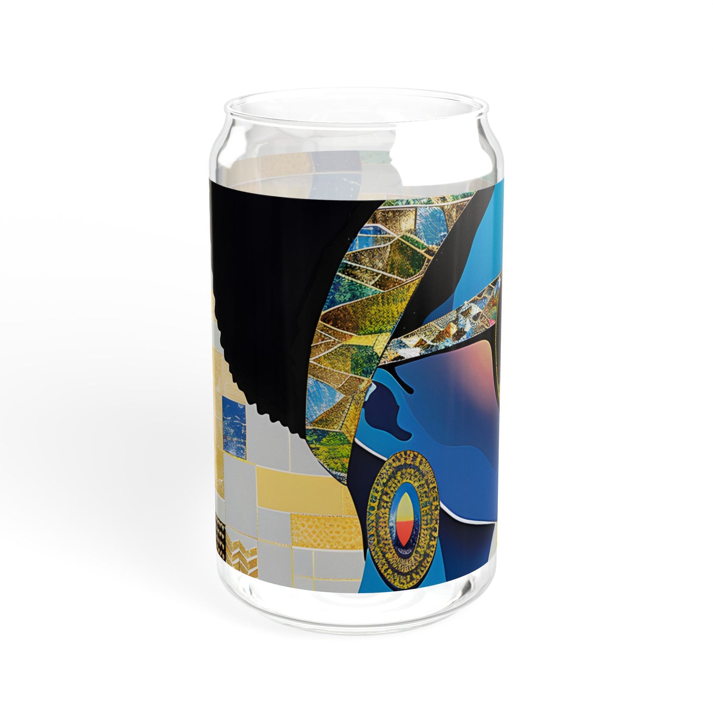 Sipper Glass - Black Girl Art - Velvet's View - Vibrant Visions - The Bohemian Collection - 16oz