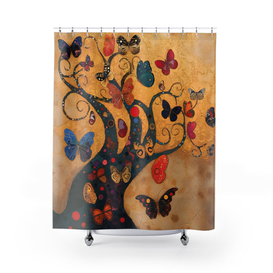 Shower Curtains - Black Girl Art - Velvet's View - Butterfly Dreams Collection 2015