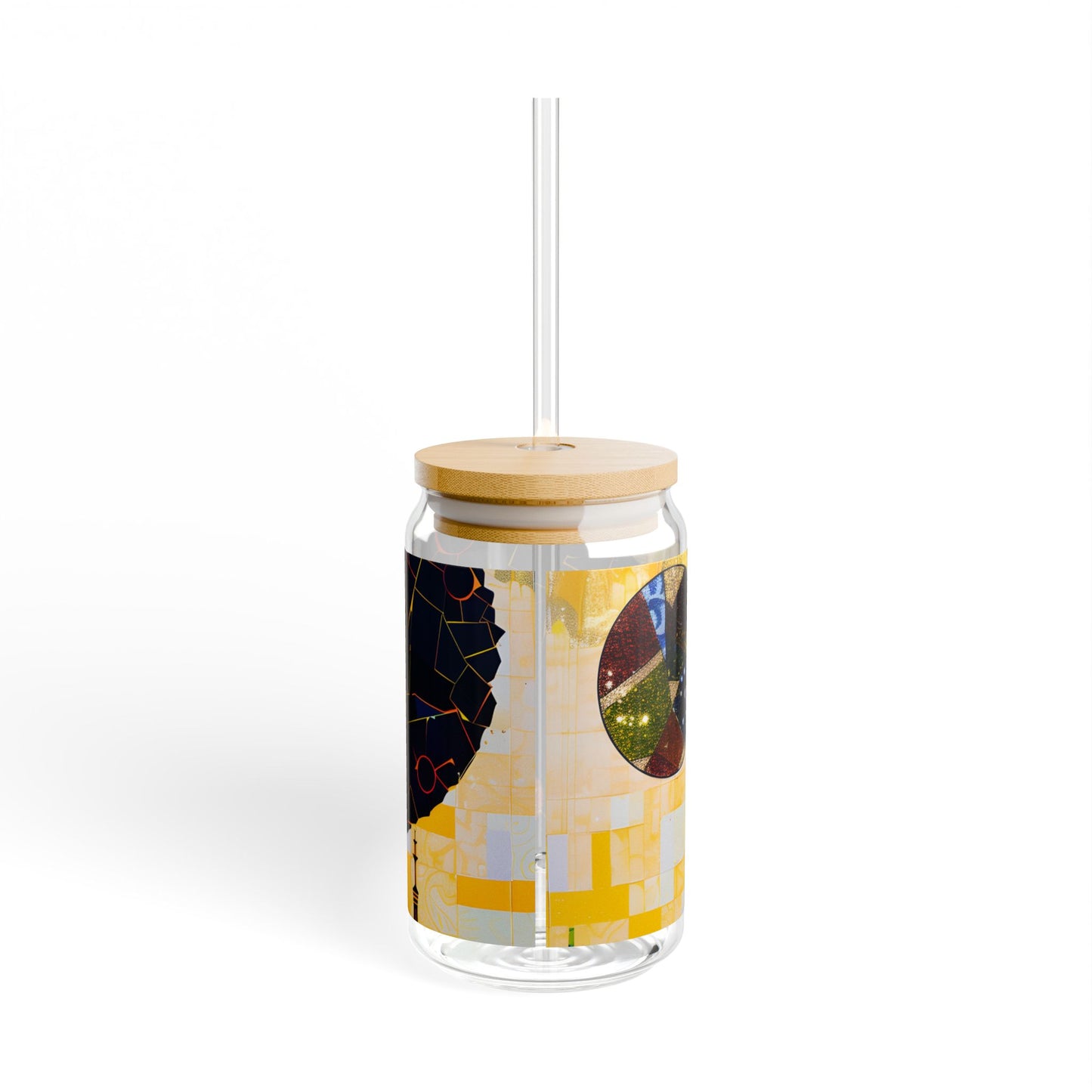Sipper Glass - Black Girl Art - Velvet's View - Vibrant Visions - The Bohemian Collection - 16oz