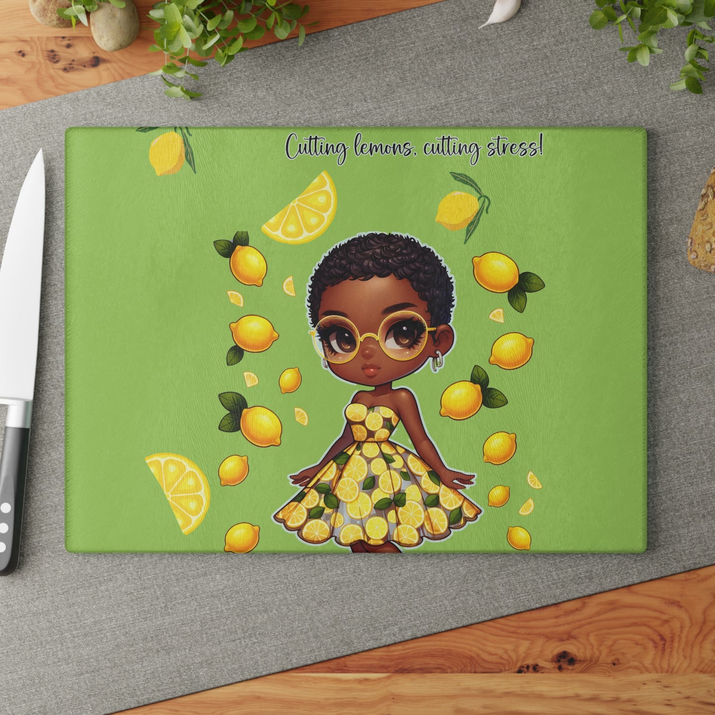 Glass Cutting Board - Velvet's View: The Lemon Delight Collection – 2014