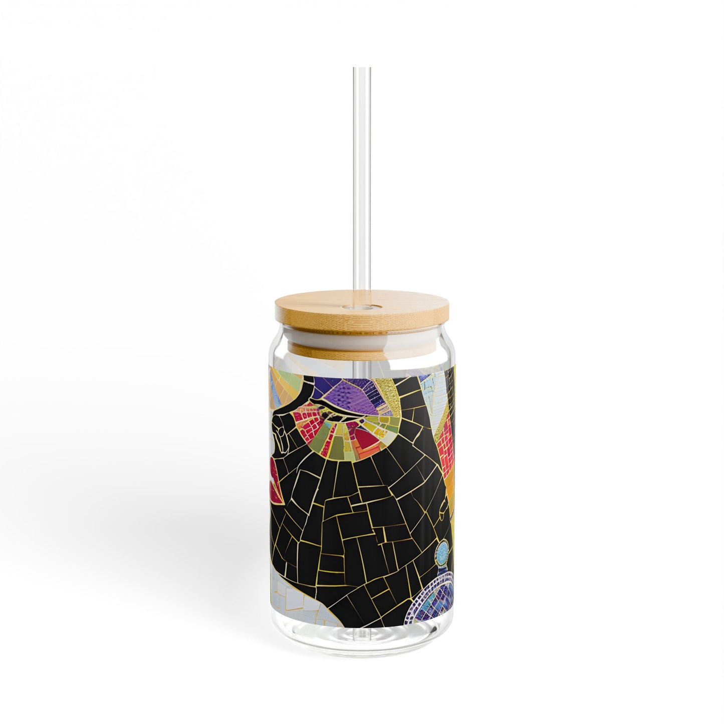 Sipper Glass - Black Girl Art - Velvet's View - Vibrant Visions - The Bohemian Collection - 16oz