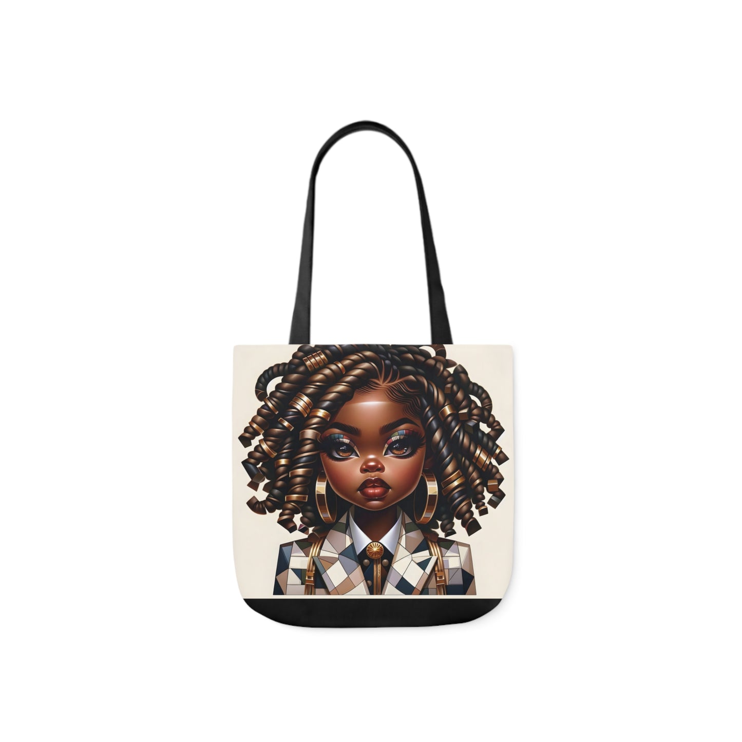 Canvas Tote Bag, 5-Color Straps - Regal Radiance: Tote Art Collection - #2011A