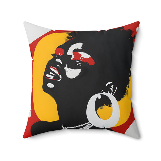 Spun Polyester Square Pillow   - Black Girl Art - Velvet's View - Vibrant Visions Collection