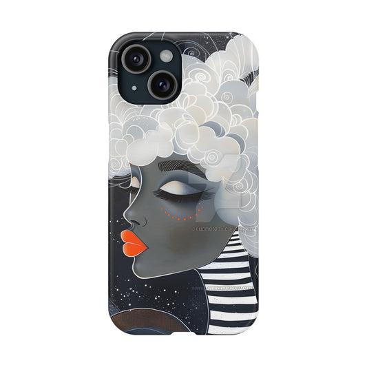 Slim Phone Cases - Black Girl Art - Velvet's View - Ethereal Vibrance