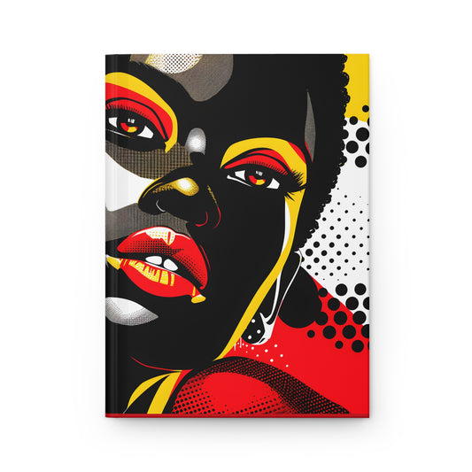Hardcover Journal Matte  - Black Girl Art - Velvet's View - Vibrant Visions: Empowering Faces Collection -