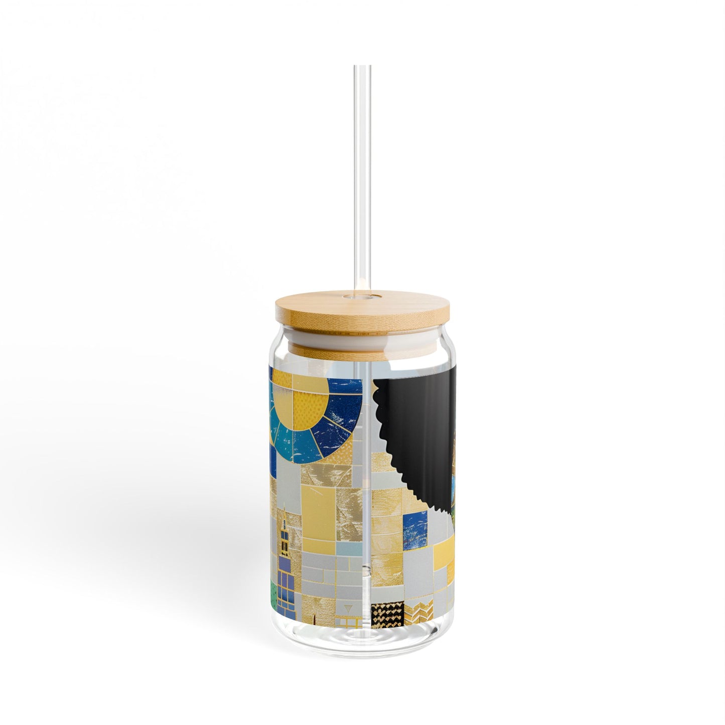 Sipper Glass - Black Girl Art - Velvet's View - Vibrant Visions - The Bohemian Collection - 16oz