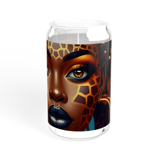 Sipper Glass - Black Girl Art - Velvet's View - Regal Radiance Collection - 16oz