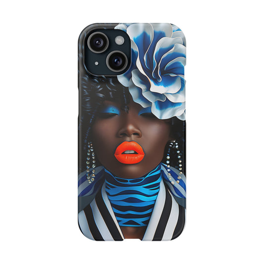 Slim Phone Cases - Black Girl Art - Velvet's View - Ethereal Vibrance