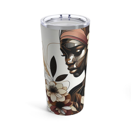 Tumbler 20oz - Black Girl Art - Velvet's View - Floral Whispers 605