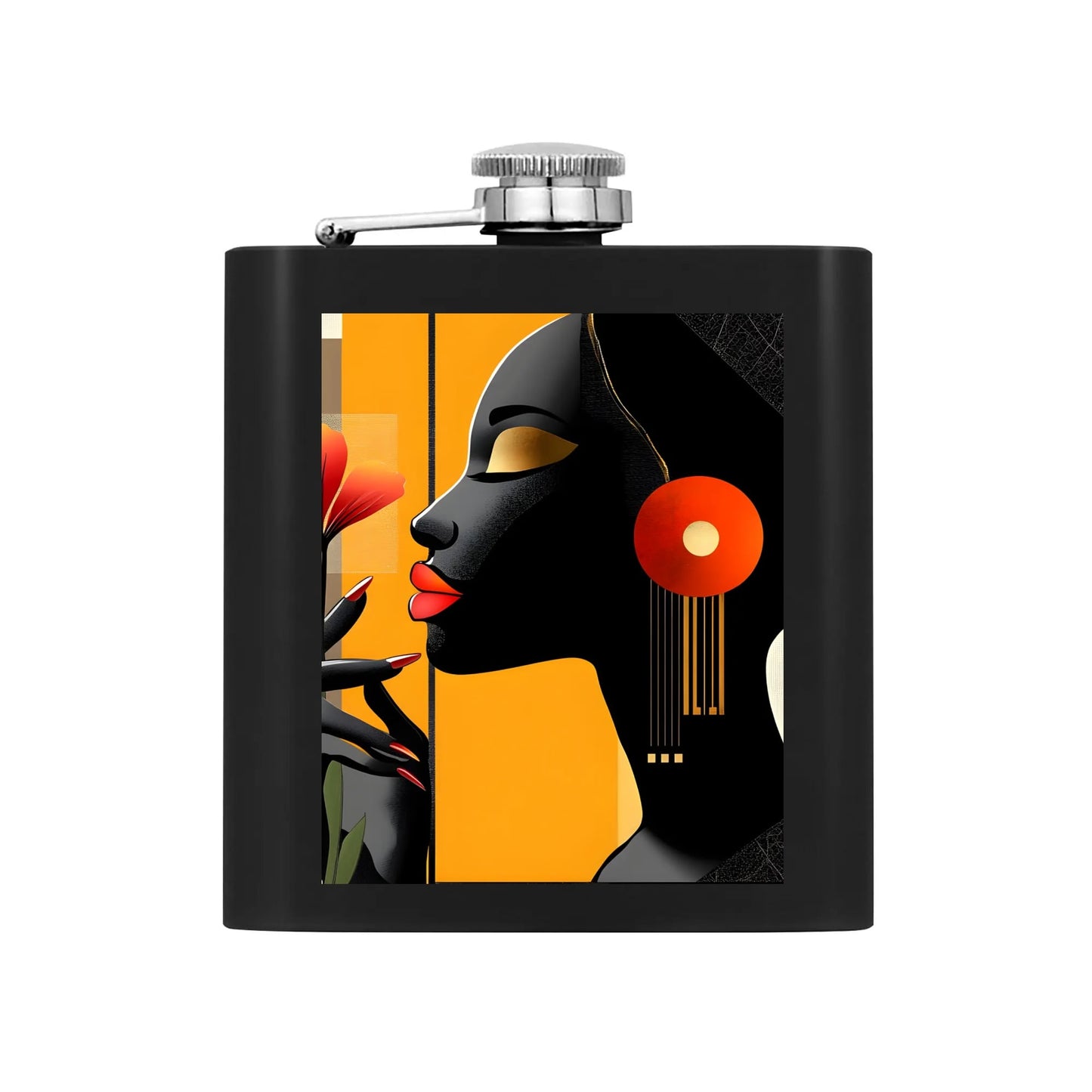 Hip Flask Set 7oz Black Stainless Steel with A Gift Box - Velvet's View - Elegant Silhouettes - A Tribute to Timeless Beauty