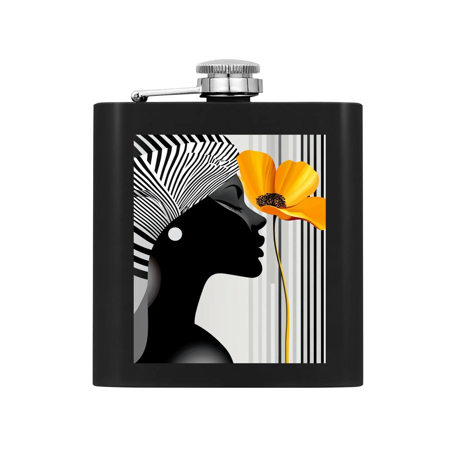 Hip Flask Set 7oz Black Stainless Steel with A Gift Box - Velvet's View - Elegant Silhouettes - A Tribute to Timeless Beauty