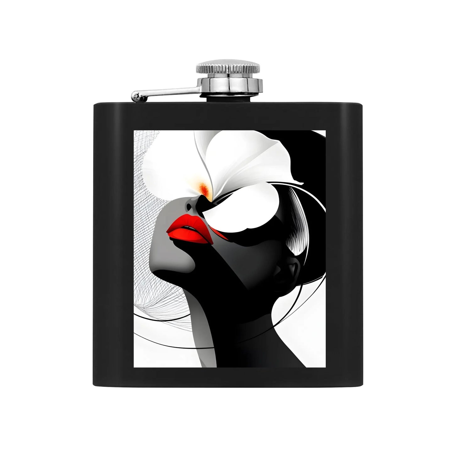 Hip Flask Set 7oz Black Stainless Steel with A Gift Box - Velvet's View - Elegant Silhouettes - A Tribute to Timeless Beauty