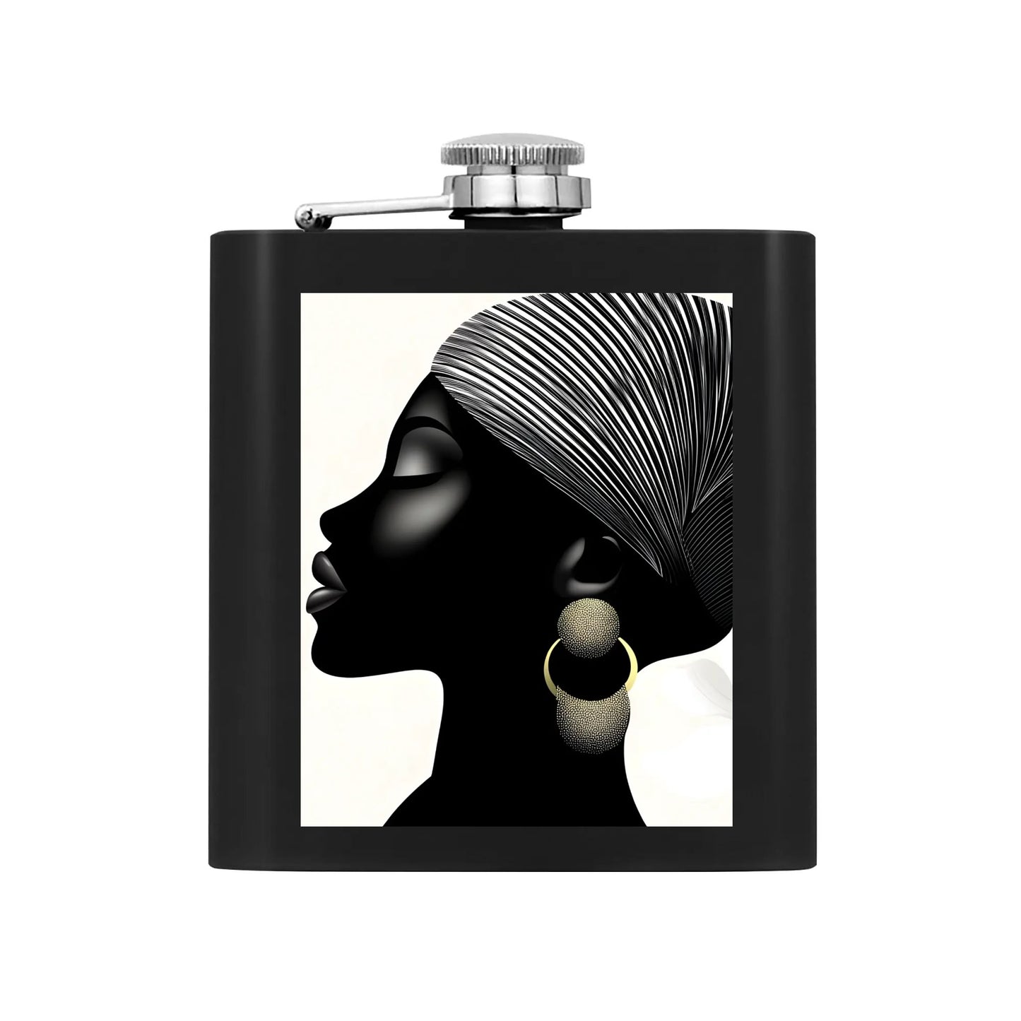 Hip Flask Set 7oz Black Stainless Steel with A Gift Box - Velvet's View - Elegant Silhouettes - A Tribute to Timeless Beauty