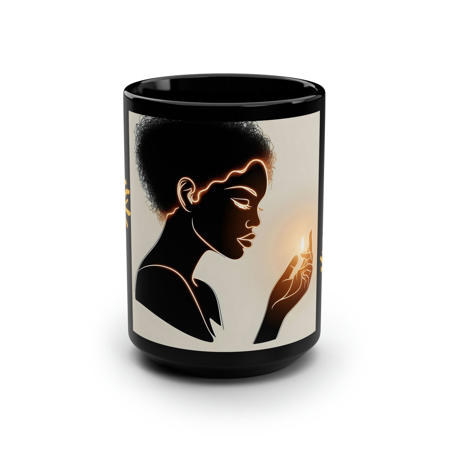 Velvets View - Full of Glow - Black Mug, 15oz