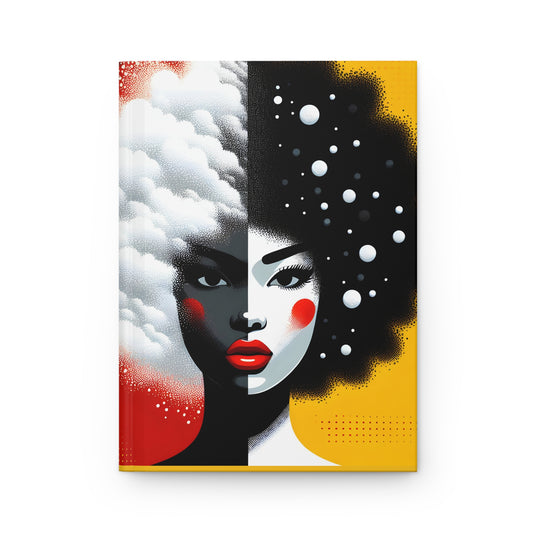 Hardcover Journal Matte  - Black Girl Art - Velvet's View - Vibrant Visions: Empowering Faces Collection -