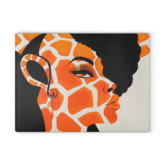 Glass Cutting Board - Giraffe Essence - A Fusion of Nature and Elegance Collection  #2016
