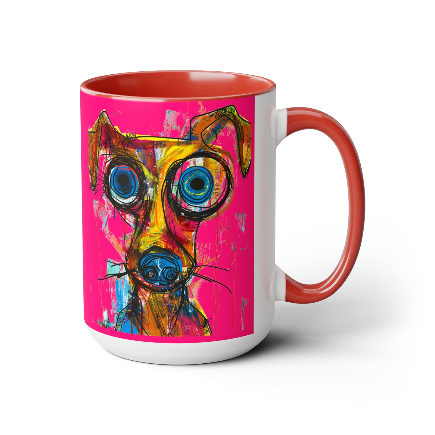 Funny Dog Two-Tone Coffee Mugs, 15oz