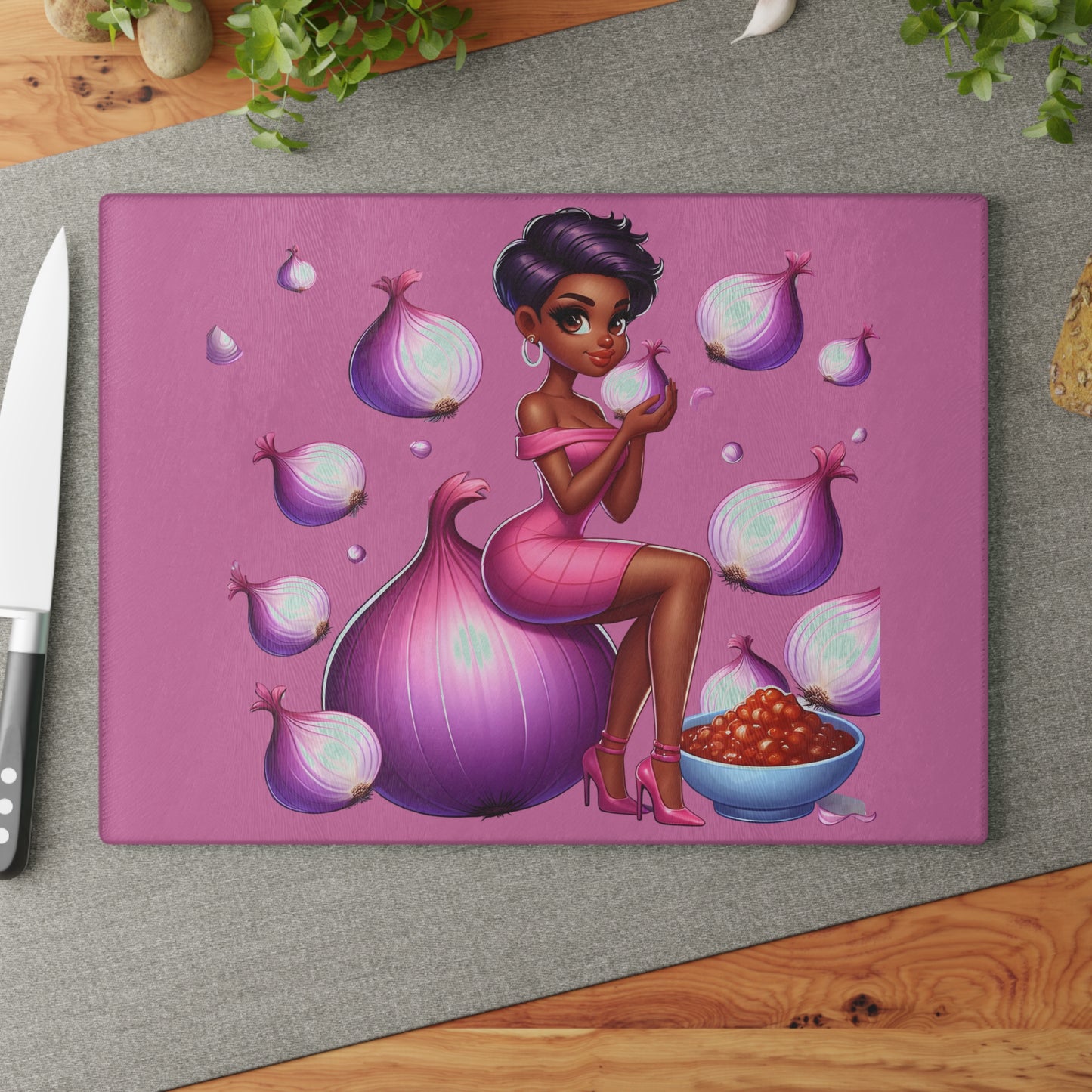 Glass Cutting Board - Onion Delight Glass Cutting Boards Collection 2011