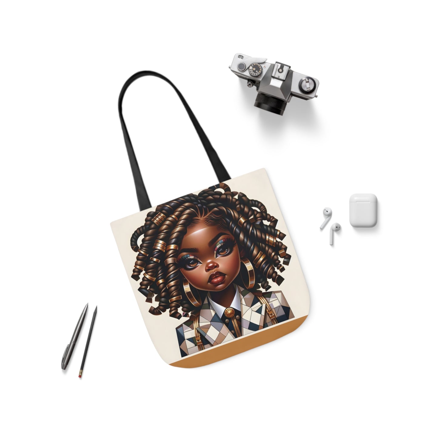 Canvas Tote Bag, 5-Color Straps - Regal Radiance: Tote Art Collection - #2011